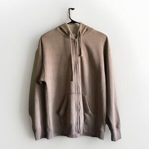 Hollister Full Zip Hoodie Sweatshirt Jacket Womens Size XS Tan
